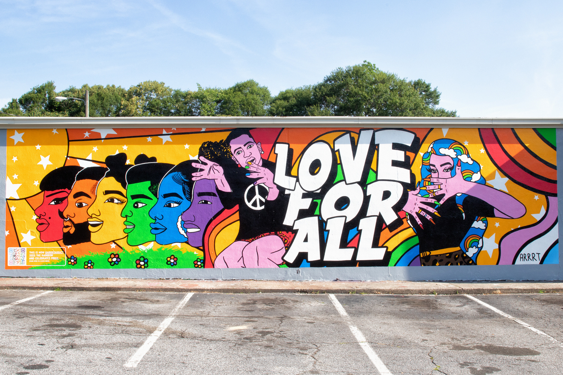 Skittles Pride mural in Atlanta, Georgia by Lisette Co