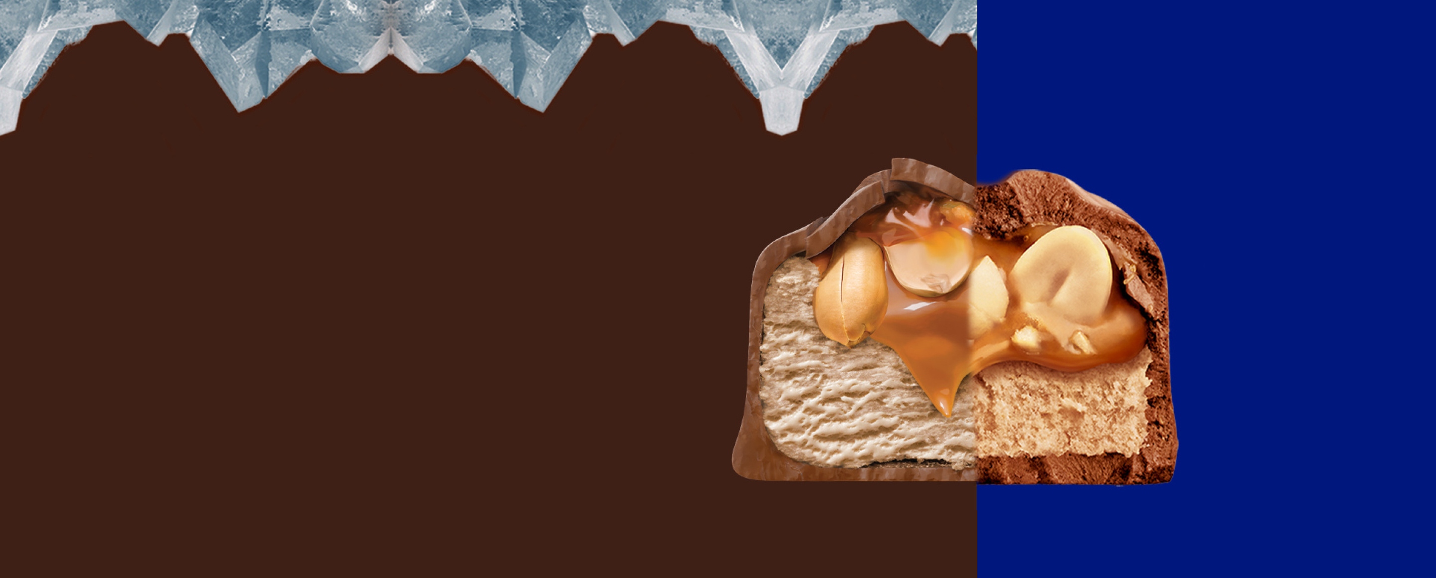 Split image of Snickers Ice cream bar and Snickers classic chocolate bar