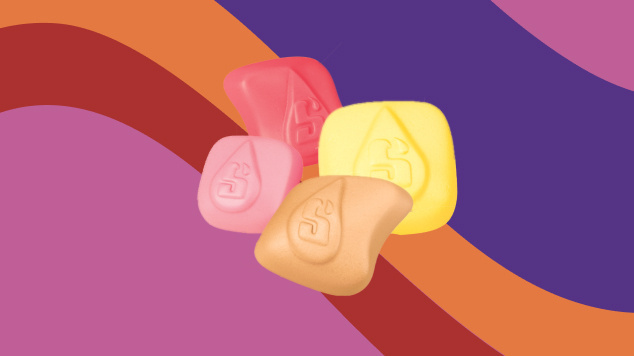 One of each of the original Starburst Airs flavors 